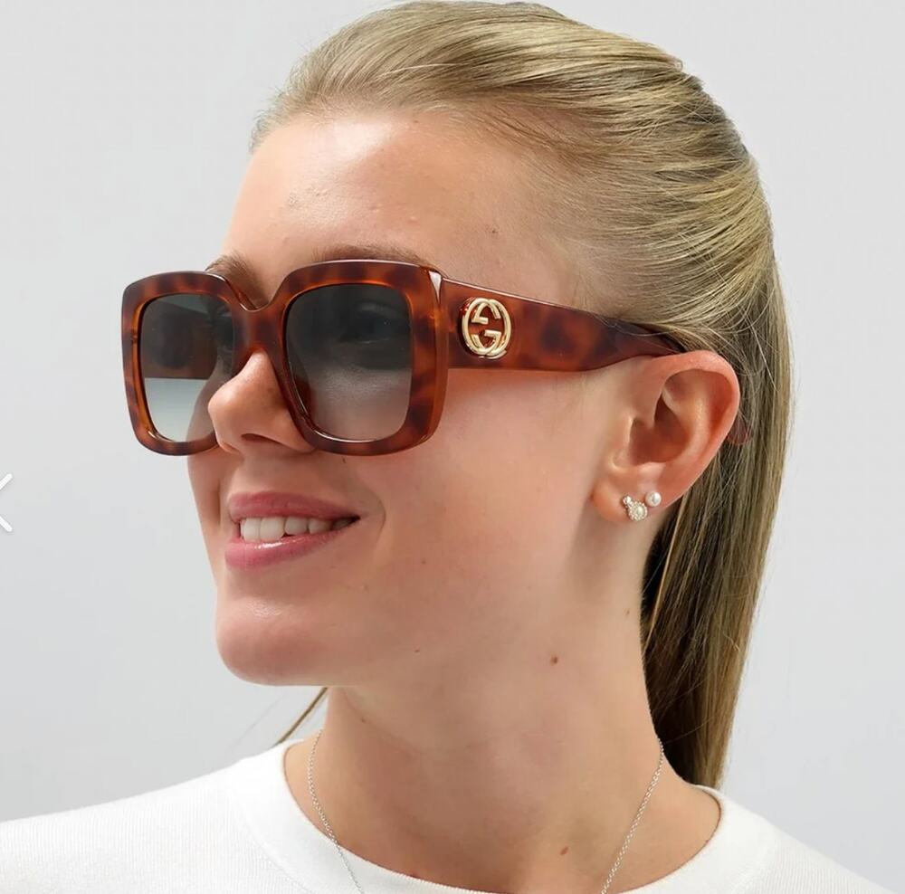 Gucci GG0141S 002 Havana Square Sunglasses Tortoise brown